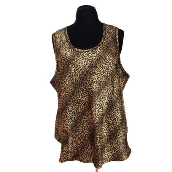 Cheetah Print Sleeveless Tank Top Blouse Plus Size 26/28W - Picture 2 of 12
